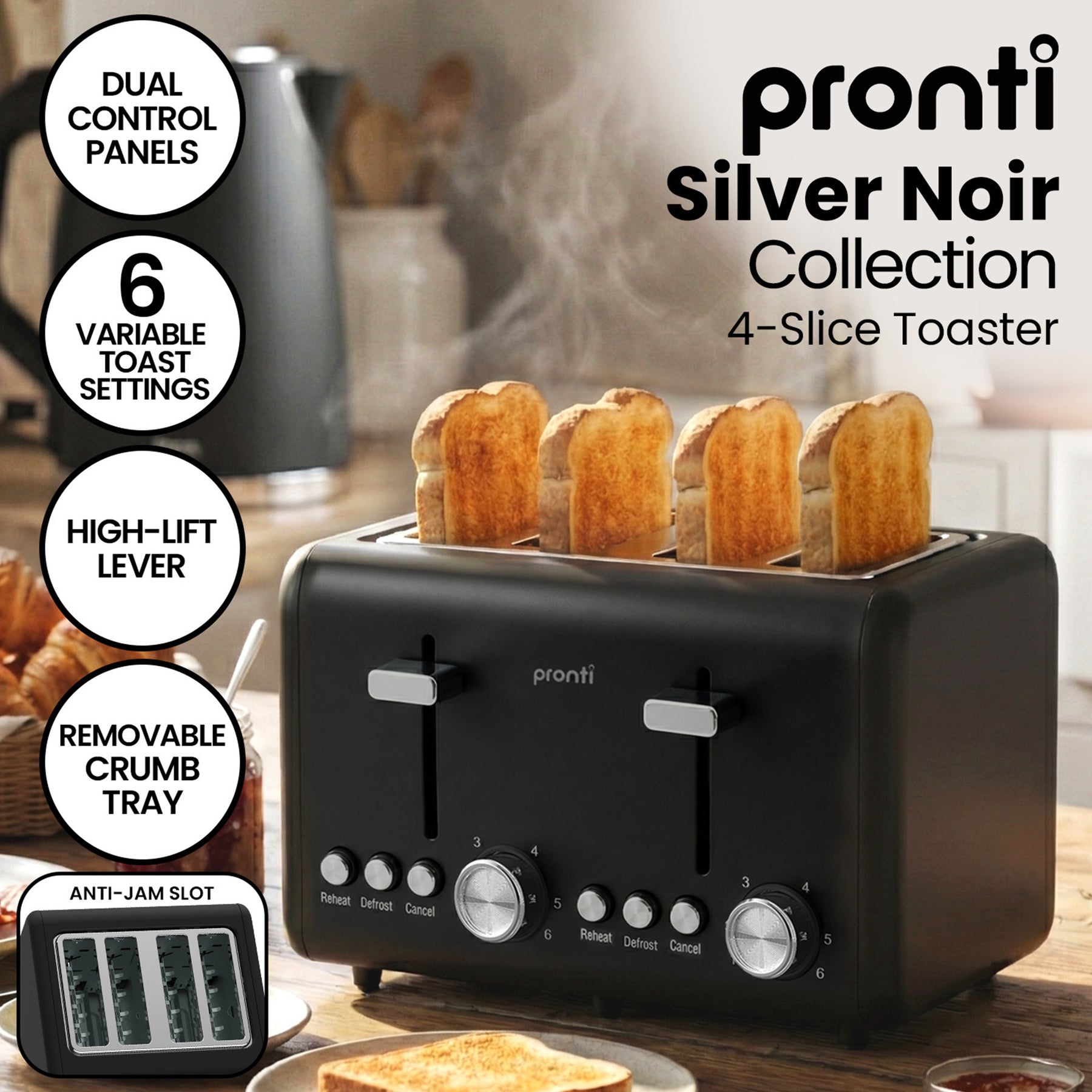 Pronti Breakfast Set with HomeMaid Coffee Machine, Toaster & Kettle