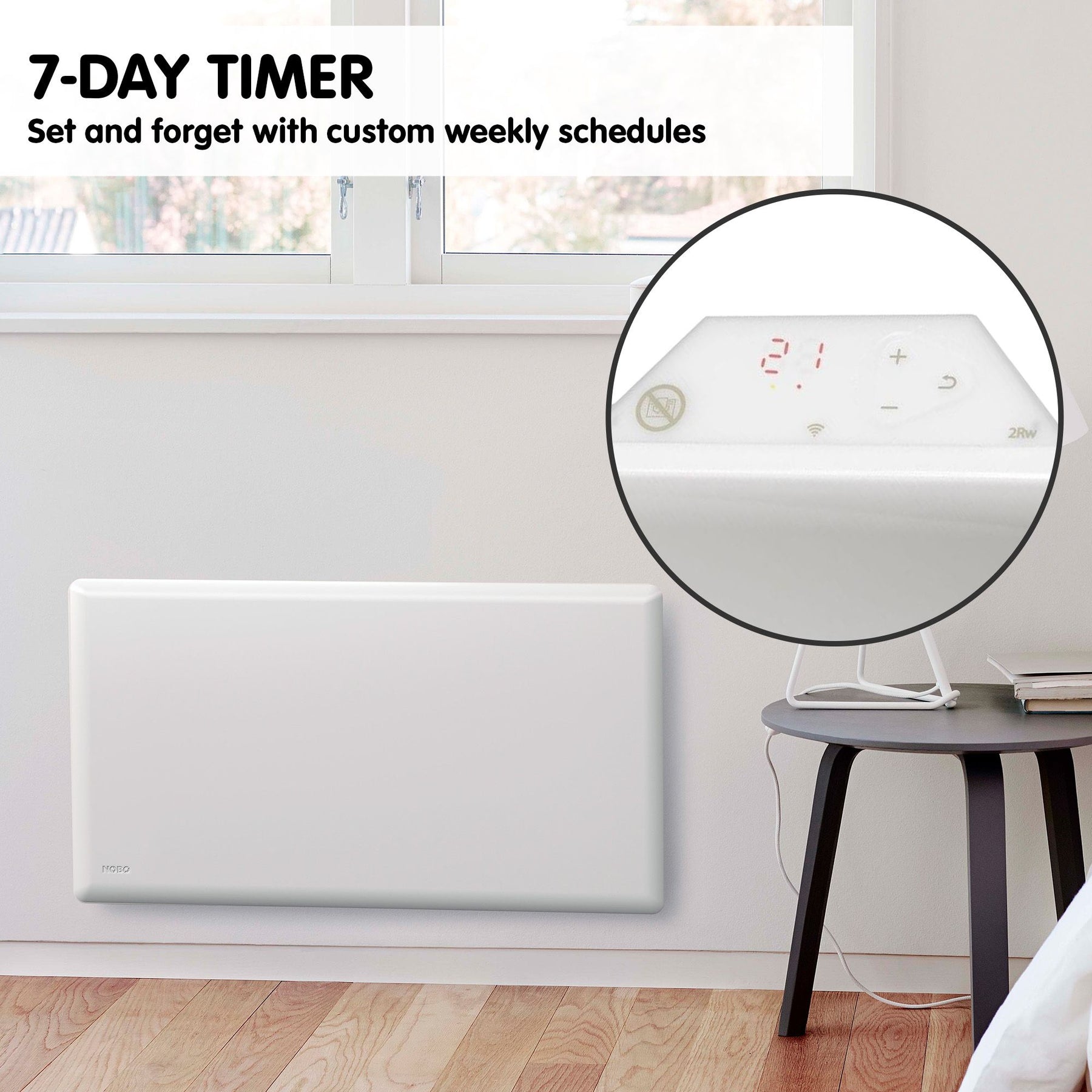Nobo 2400W T2-NTL4R24 Slimline Wi-Fi Electric Panel Heater - Refurbished - SuperSaverAU - view 9