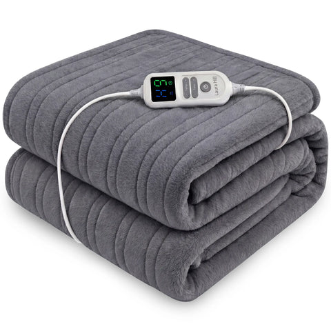 Laura Hill XL Electric Heated Blanket Throw – Grey 200 x 180cm, 10 Heat Settings