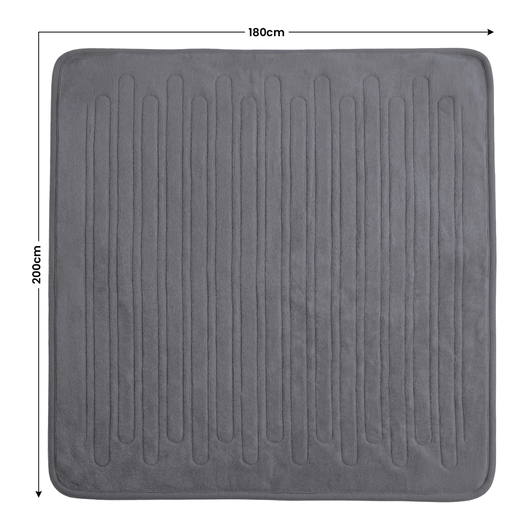 Laura Hill XL Electric Heated Blanket Throw – Grey 200 x 180cm, 10 Heat Settings
