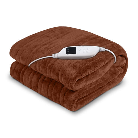 Laura Hill Electric Blanket Throw Rug Coral Fleece 160x130 cm 9 Temp Settings - SuperSaverAU - view 1