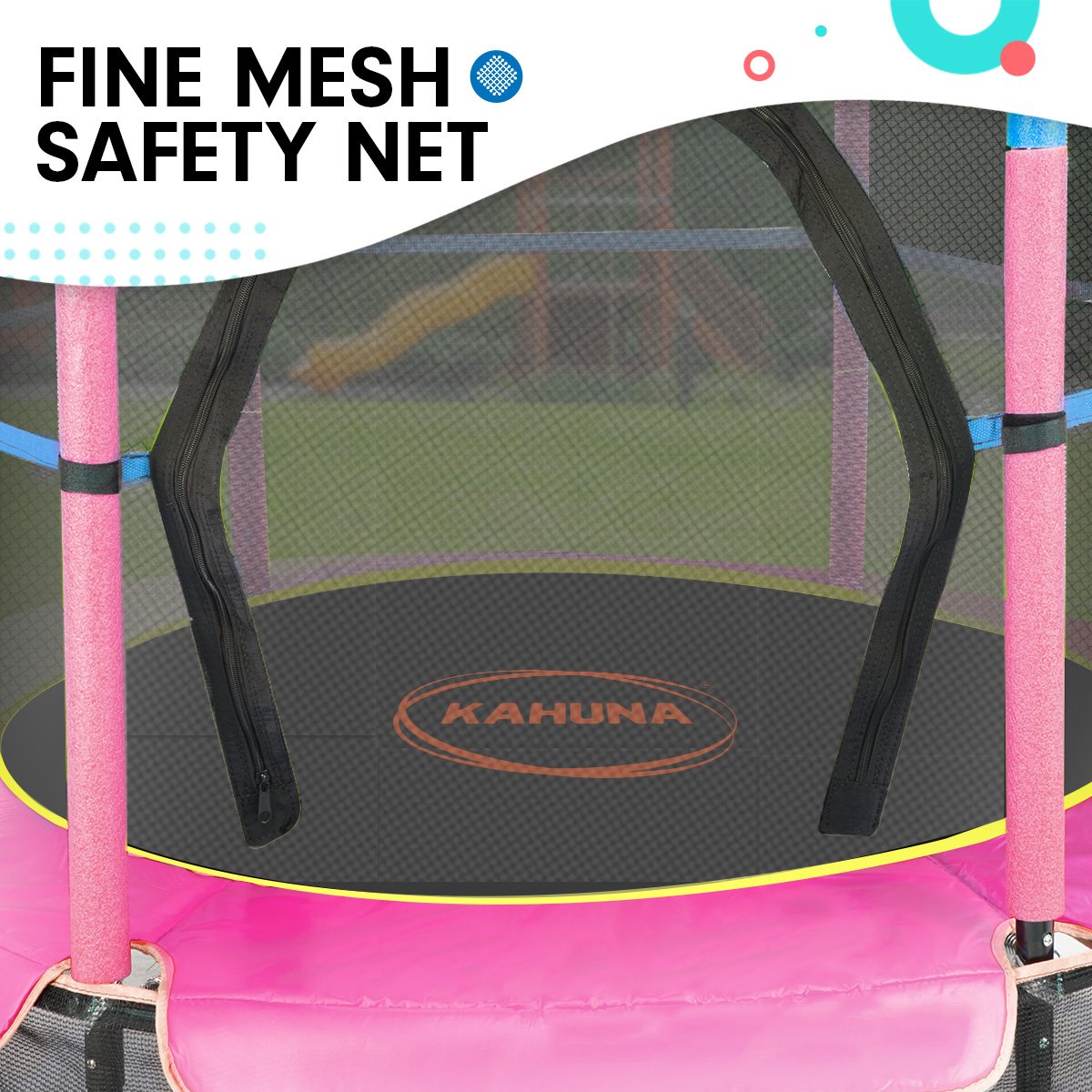 Kahuna 4.5ft Trampoline Round Free Safety Net Spring Pad Cover Mat Outdoor - Blue Pink - SuperSaverAU - view 7