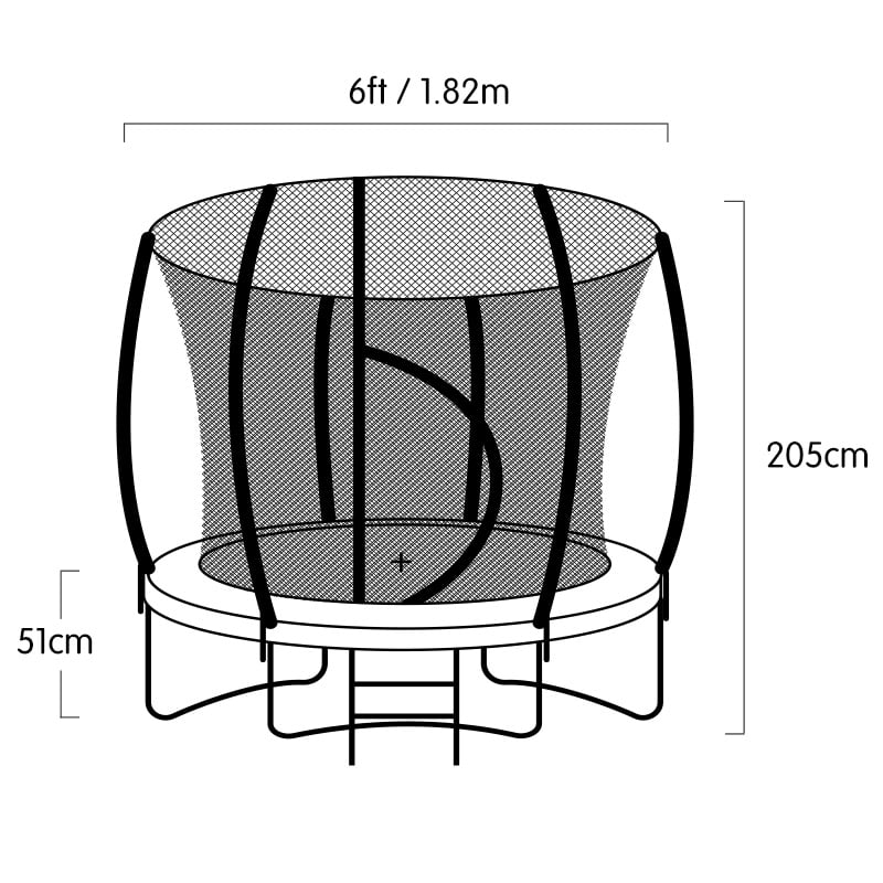 Kahuna 6ft Trampoline with Safety Net, Ladder, Basketball Set & UV Padding - SuperSaverAU - view 9