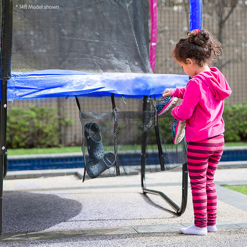 Kahuna 8ft Outdoor Trampoline Kids Children With Safety Enclosure Mat Pad Net Ladder Basketball Hoop Set - Rainbow - SuperSaverAU - view 7