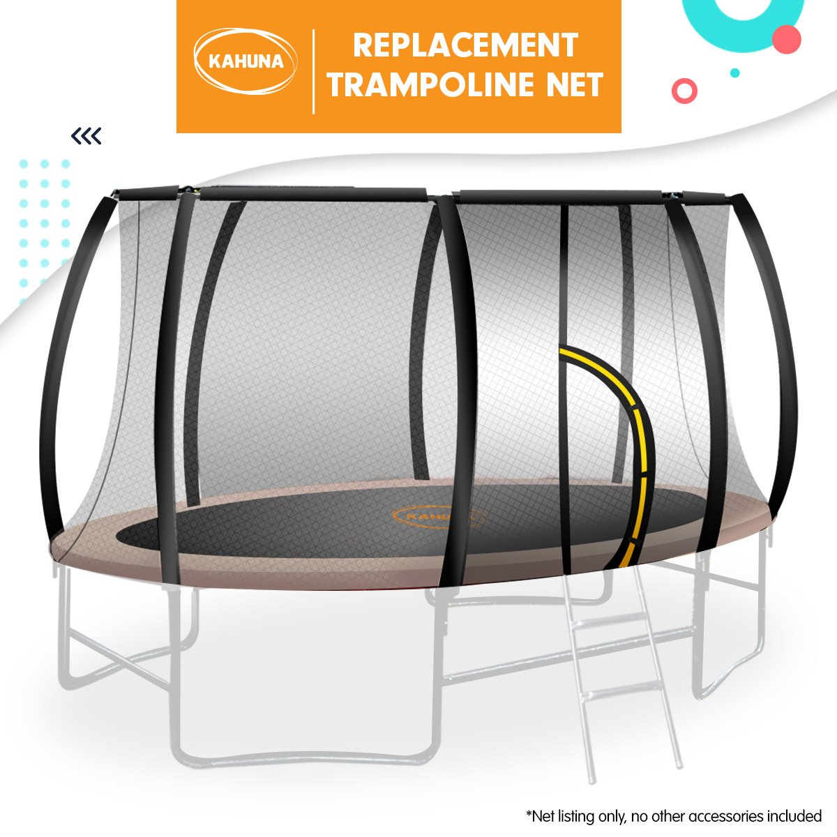 Kahuna Replacement Trampoline Net for 8ft x 14ft Oval Trampoline - SuperSaverAU - view 5