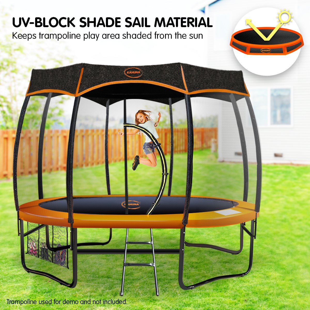 Kahuna Twister Trampoline Roof Shade Cover with 90% UV Block - 10ft