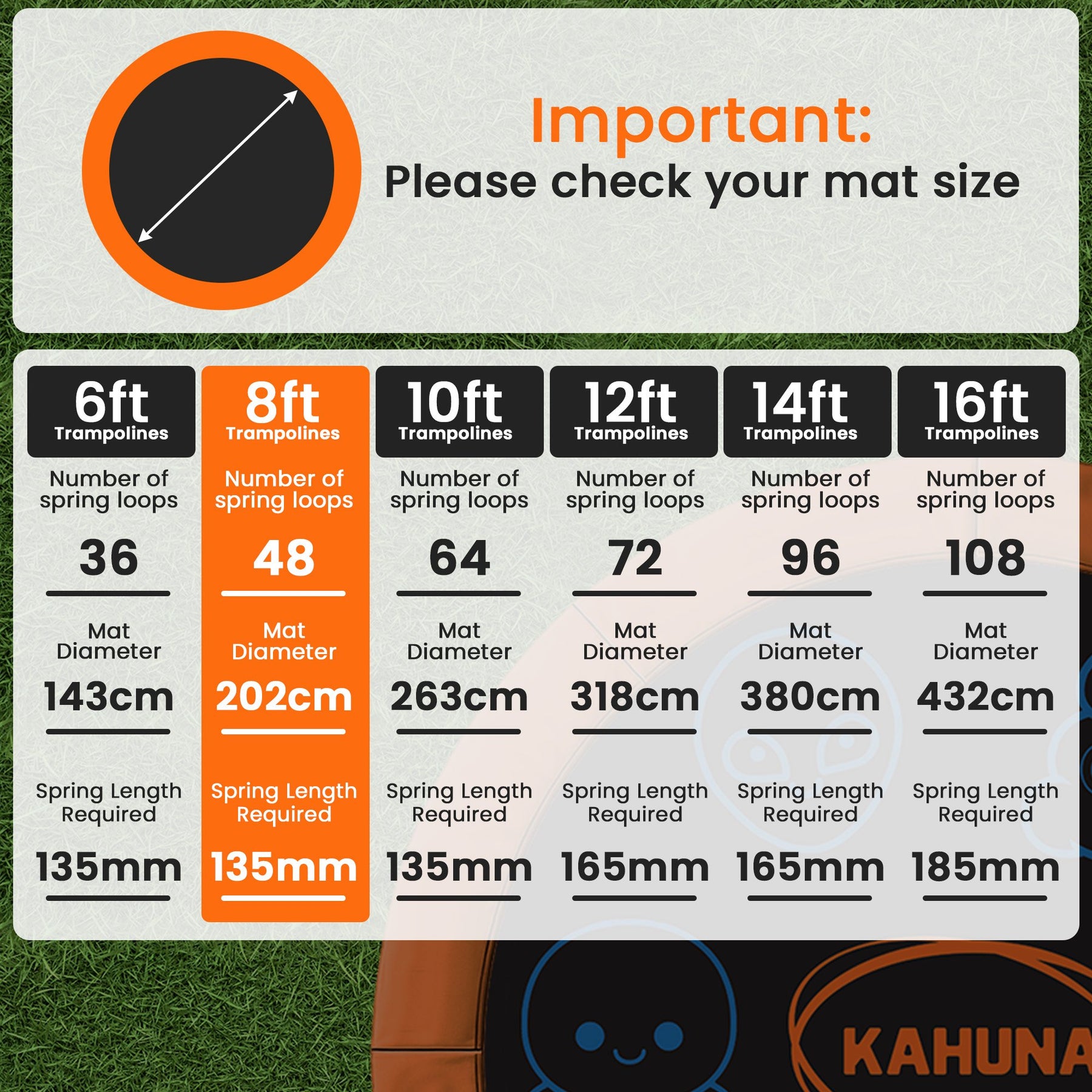 Kahuna 8ft Replacement Trampoline Jumping Mat - Emoji - SuperSaverAU - view 8