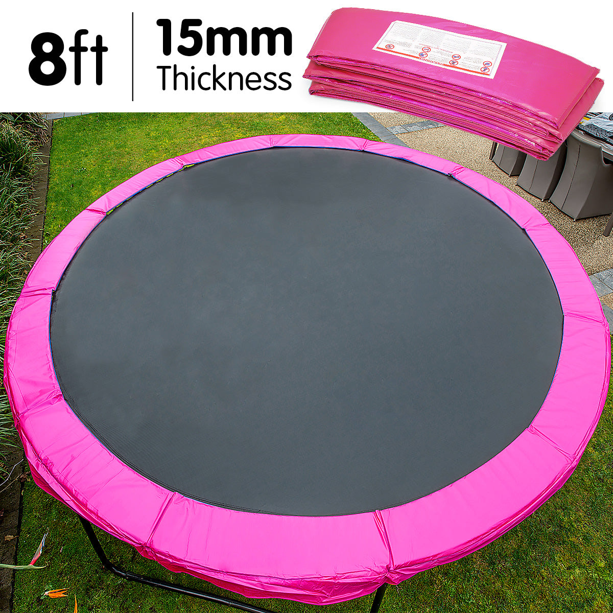 Kahuna 8ft Trampoline Replacement Pad Round - Pink - SuperSaverAU - view 3