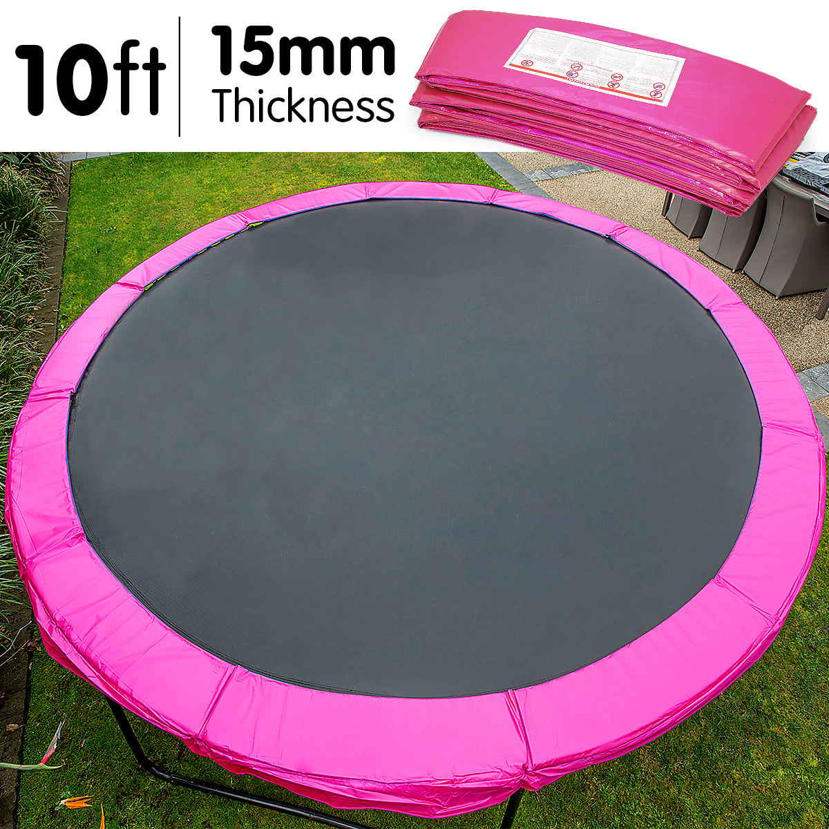 Kahuna 10ft Trampoline Replacement Pad Round - Pink - SuperSaverAU - view 3
