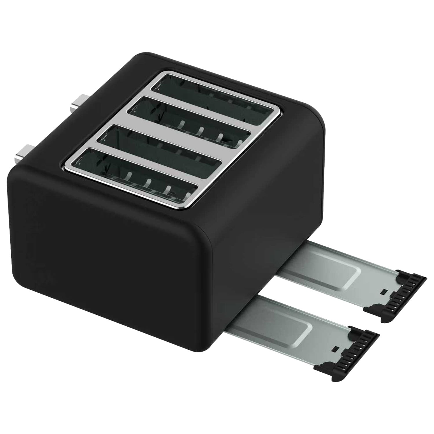Pronti Silver Noir 4 Slice Toaster with Dual Controls