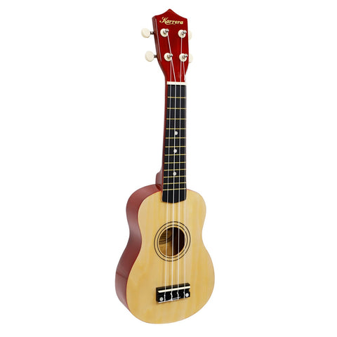 Karrera 21 Inch Natural Wooden Ukulele with Nylon Strings and Geared Tuners