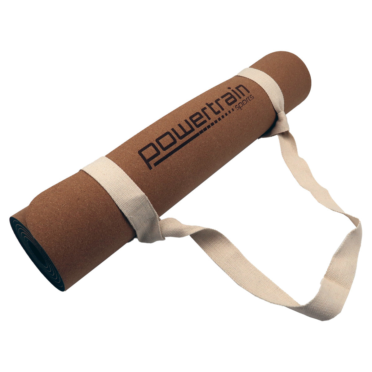 Powertrain Cork Yoga Mat with Carry Straps Home Gym Pilates - Plain - SuperSaverAU - view 3