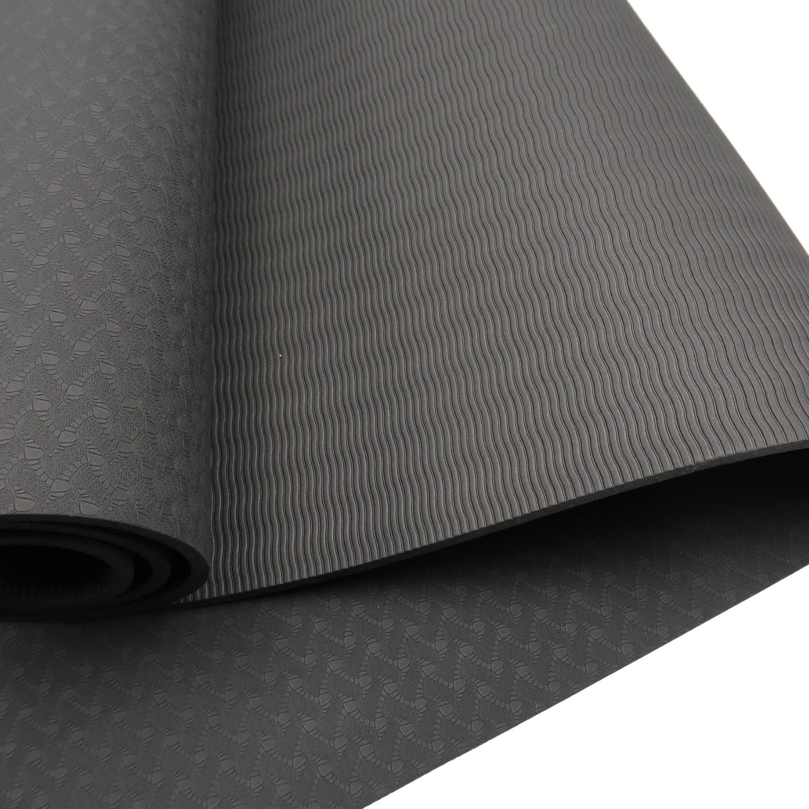 Powertrain Eco-friendly Dual Layer 6mm Yoga Mat | Midnight | Non-slip Surface And Carry Strap For Ultimate Comfort And Portability - SuperSaverAU - view 3