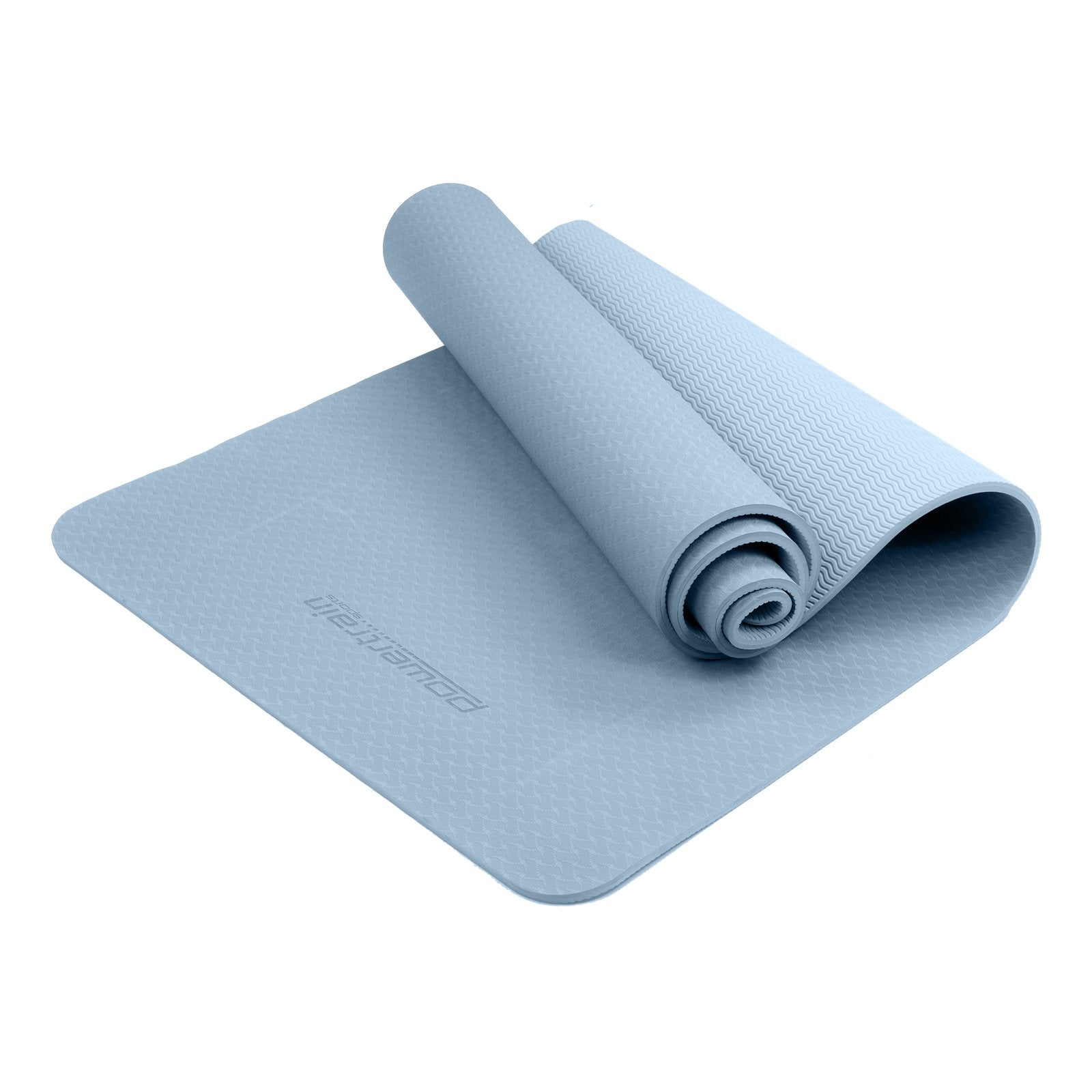 Powertrain Eco-friendly Dual Layer Yoga Mat - Sky Blue, 6mm Thickness - SuperSaverAU - view 2