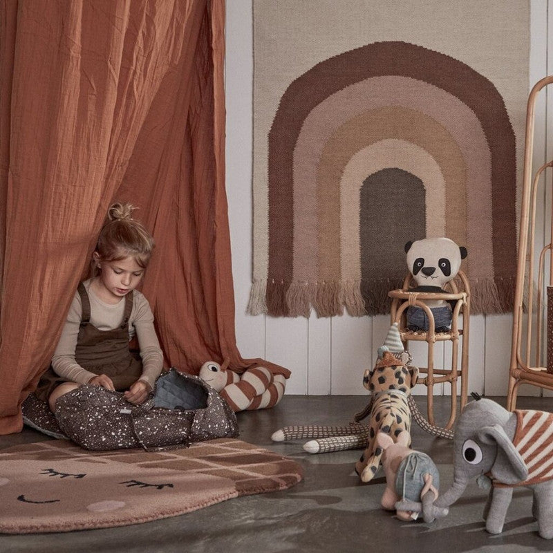 Acron Wool Tufted Rug Face Shape 80 x 90 cm - Chestnut Brown, Kids Playmat - SuperSaverAU - view 1