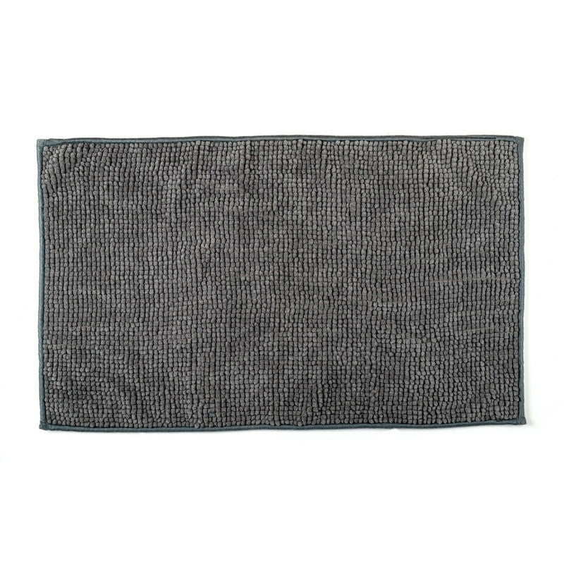 Microfiber Non Slip Bath Mat 80x50cm Dark Grey Quick Dry Soft Pile Design - SuperSaverAU - view 3
