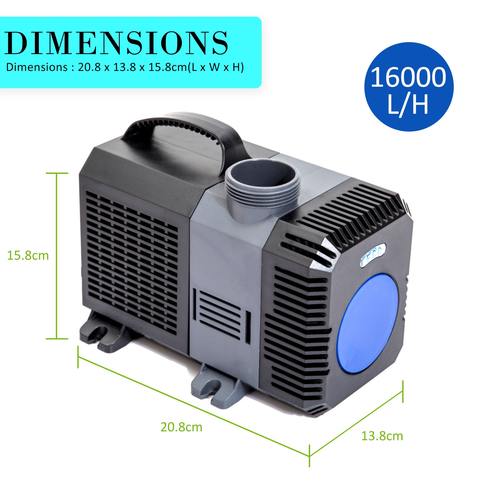 Dynamic Power 16000L/H Submersible Pond Water Pump - 140W, Quiet, Compact - SuperSaverAU - view 12