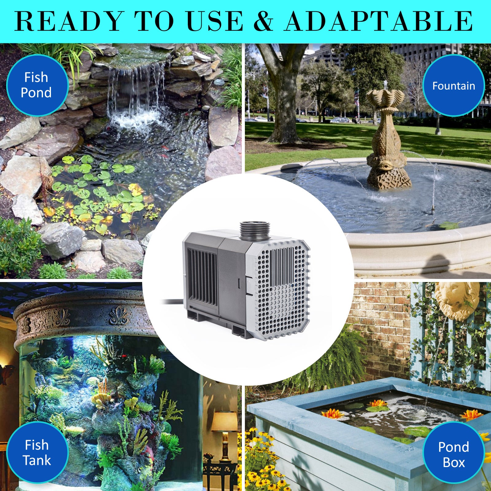 Dynamic Power Aquarium Submersible Water Pump 2500L/H 45W