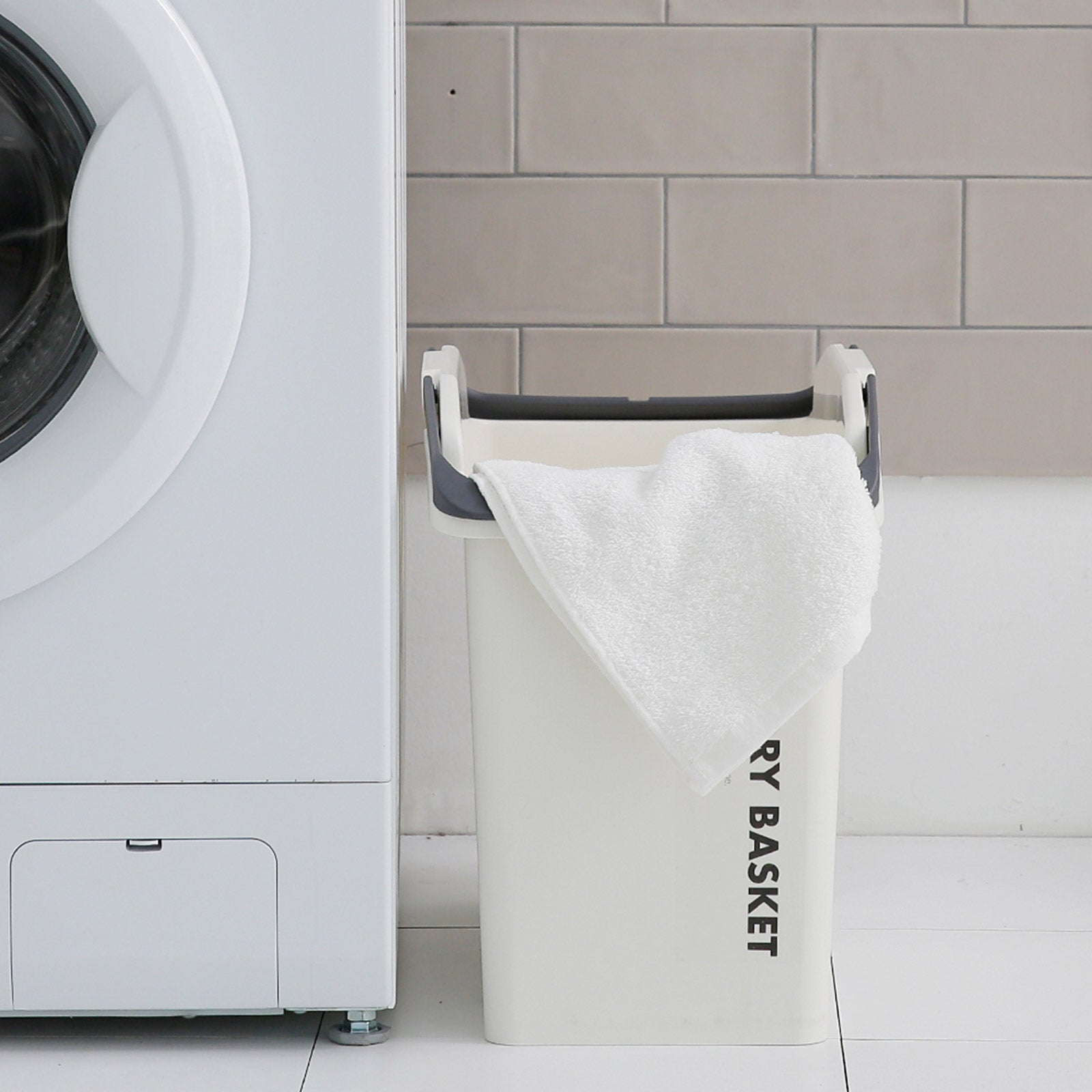 Nplastic 2 Set Stackable Multipurpose Laundry Basket with Handles - Ivory - SuperSaverAU - view 7
