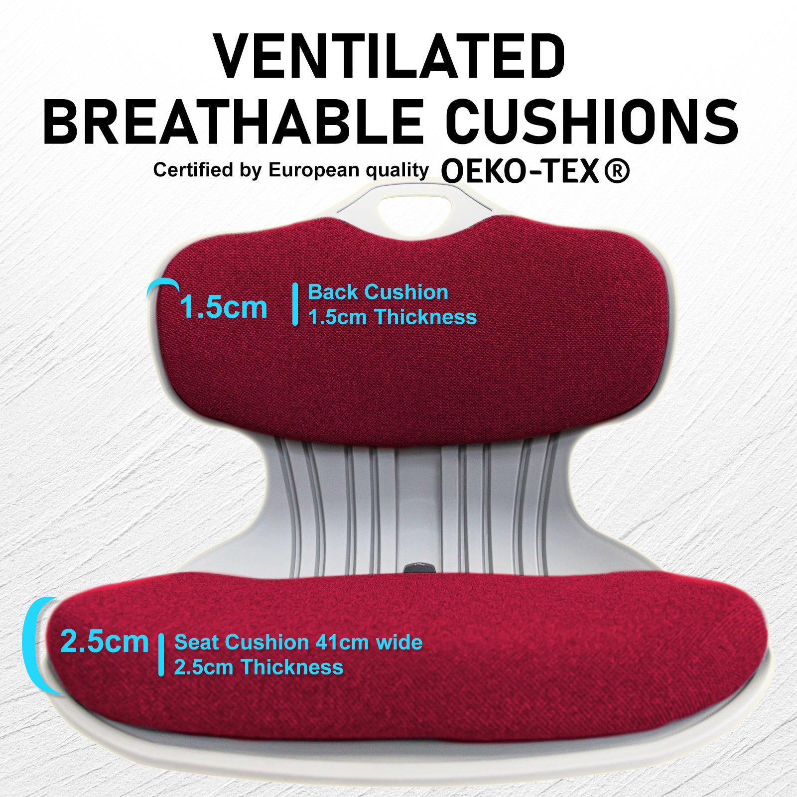 Samgong Slender Chair Posture Correction Seat Red - Stackable & Ergonomic - SuperSaverAU - view 4