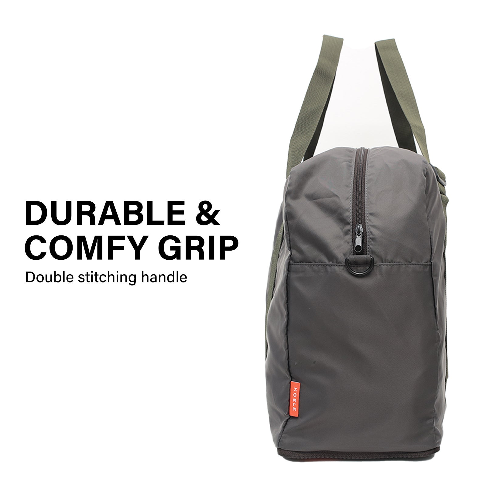 Shopper Bag Travel Duffle Bag Foldable Laptop Luggage Nylon KO-BOSTON KHAKI - SuperSaverAU - view 6