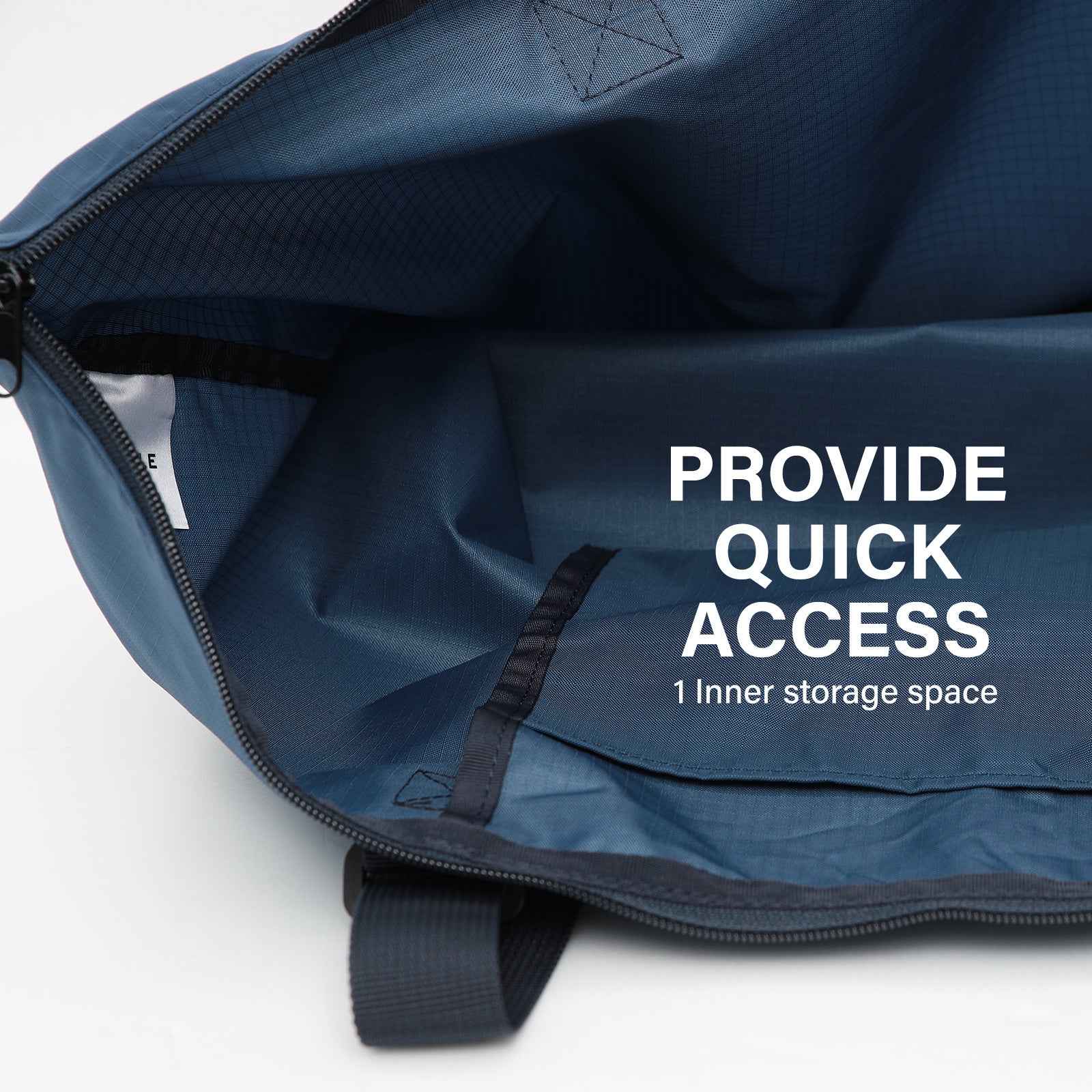 Shopper Bag Tote Bag Foldable Travel Laptop Grocery Nylon KO-DUAL NAVY - SuperSaverAU - view 5