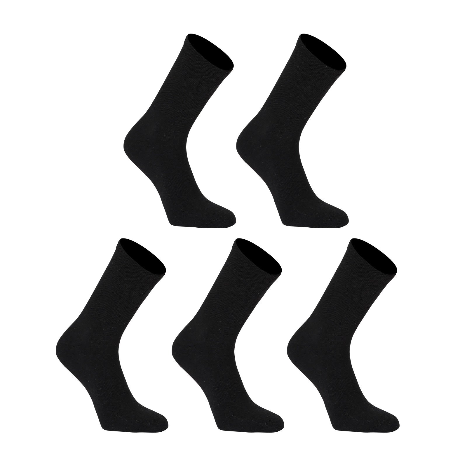 5X Rexy 3D Seamless Crew Socks Medium Slim Breathable BLACK - SuperSaverAU - view 1