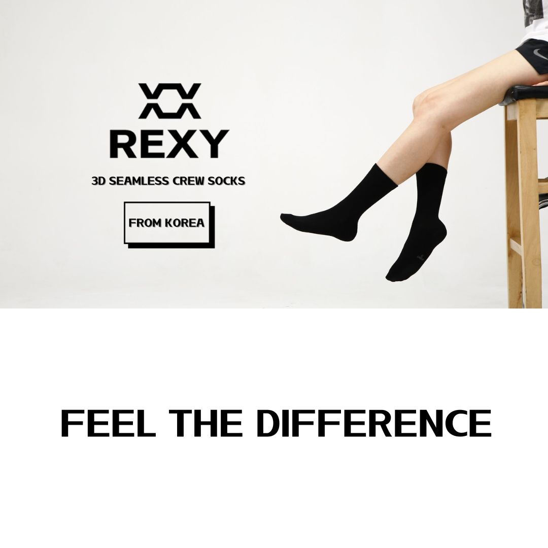 5X Rexy 3D Seamless Crew Socks Medium Slim Breathable BLACK - SuperSaverAU - view 8