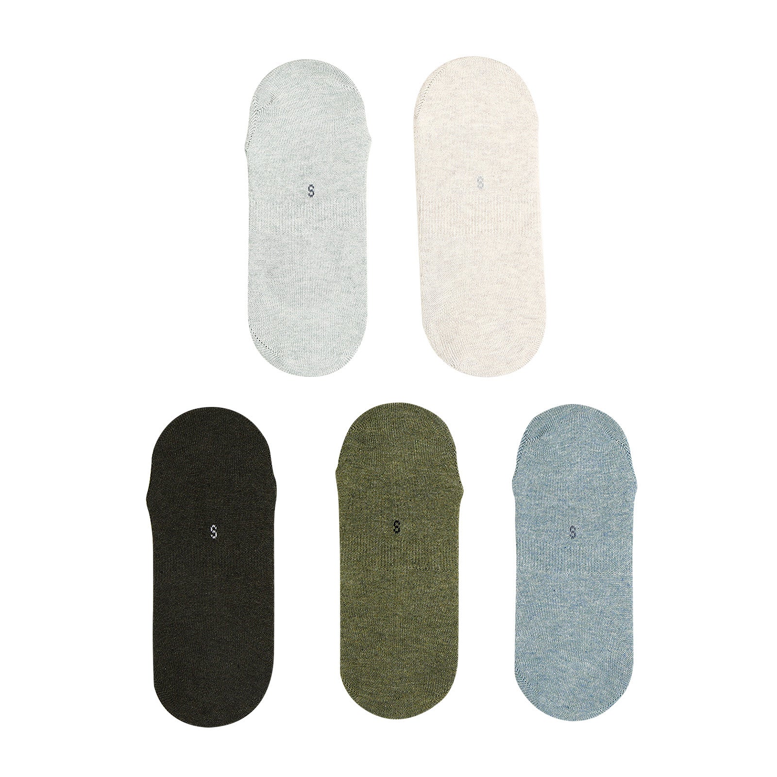5X Rexy Daily No Show Ankle Socks Medium Non-Slip Breathable MULTI COLOUR - SuperSaverAU - view 1