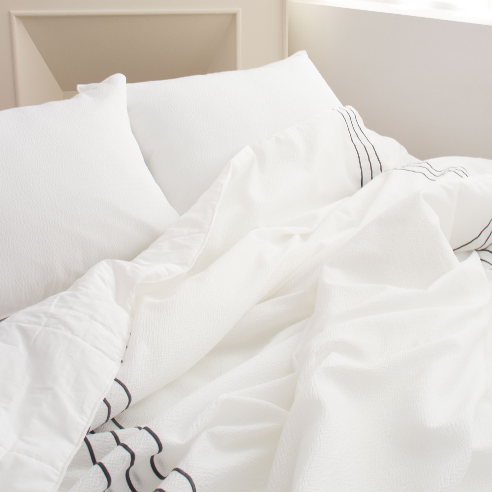 SAESOM Queen Flua Snow Comforter Set - Cool Lightweight Quilt, White, 100% Cotton - SuperSaverAU - view 2