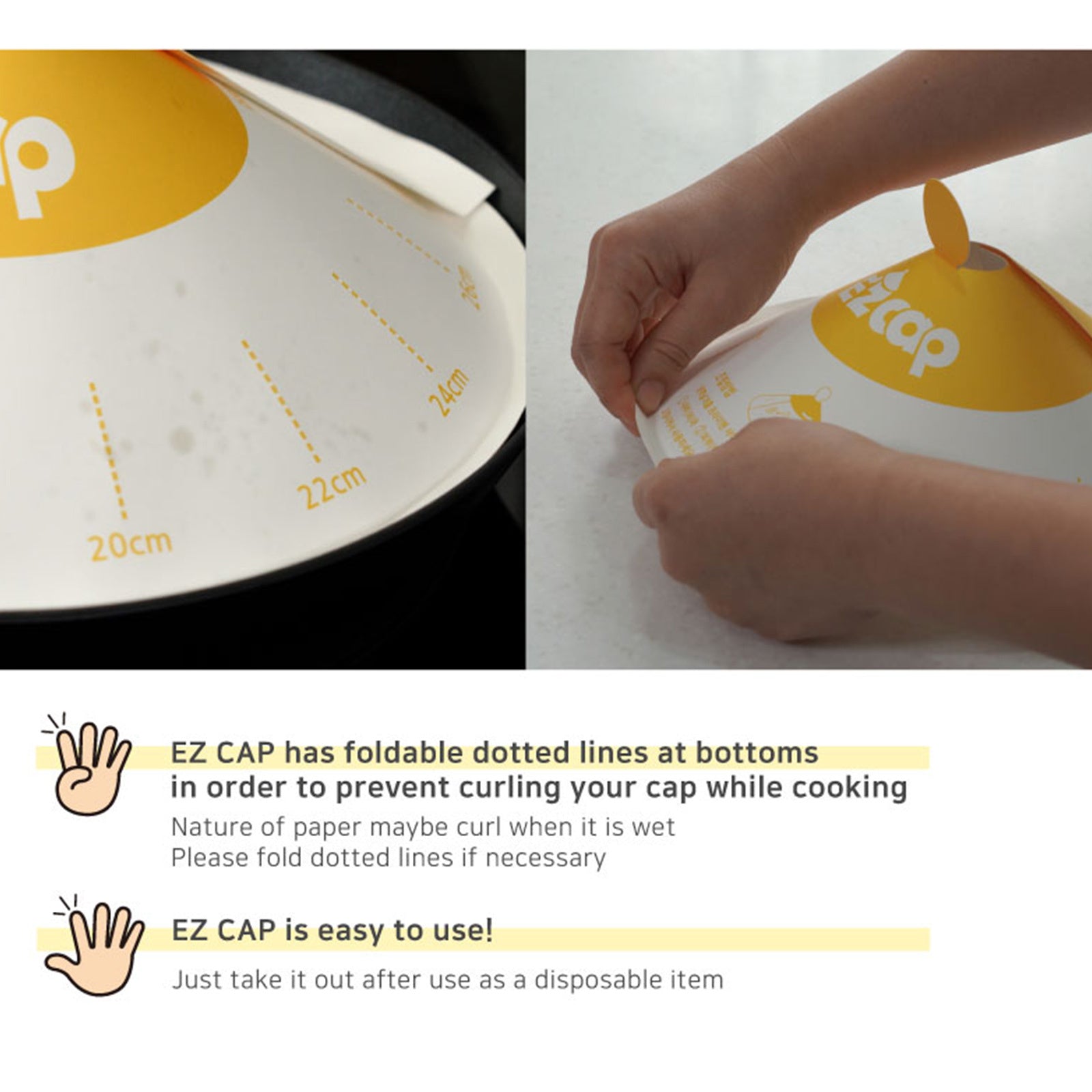 EZ Cap 100X Disposable Paper Frypan Lid, Oil Splash Protection, Adjustable 20-32cm - SuperSaverAU - view 2