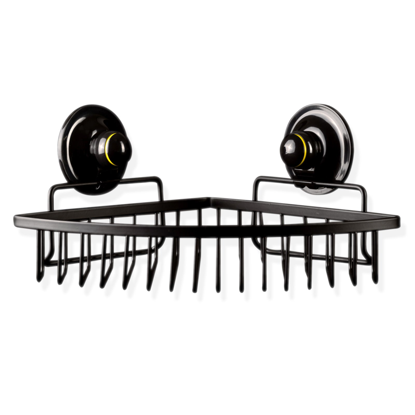 KiahLoc Corner Basket Removable Suction Medium - Black, Waterproof, Easy Install 23x23x7.7cm - SuperSaverAU - view 1