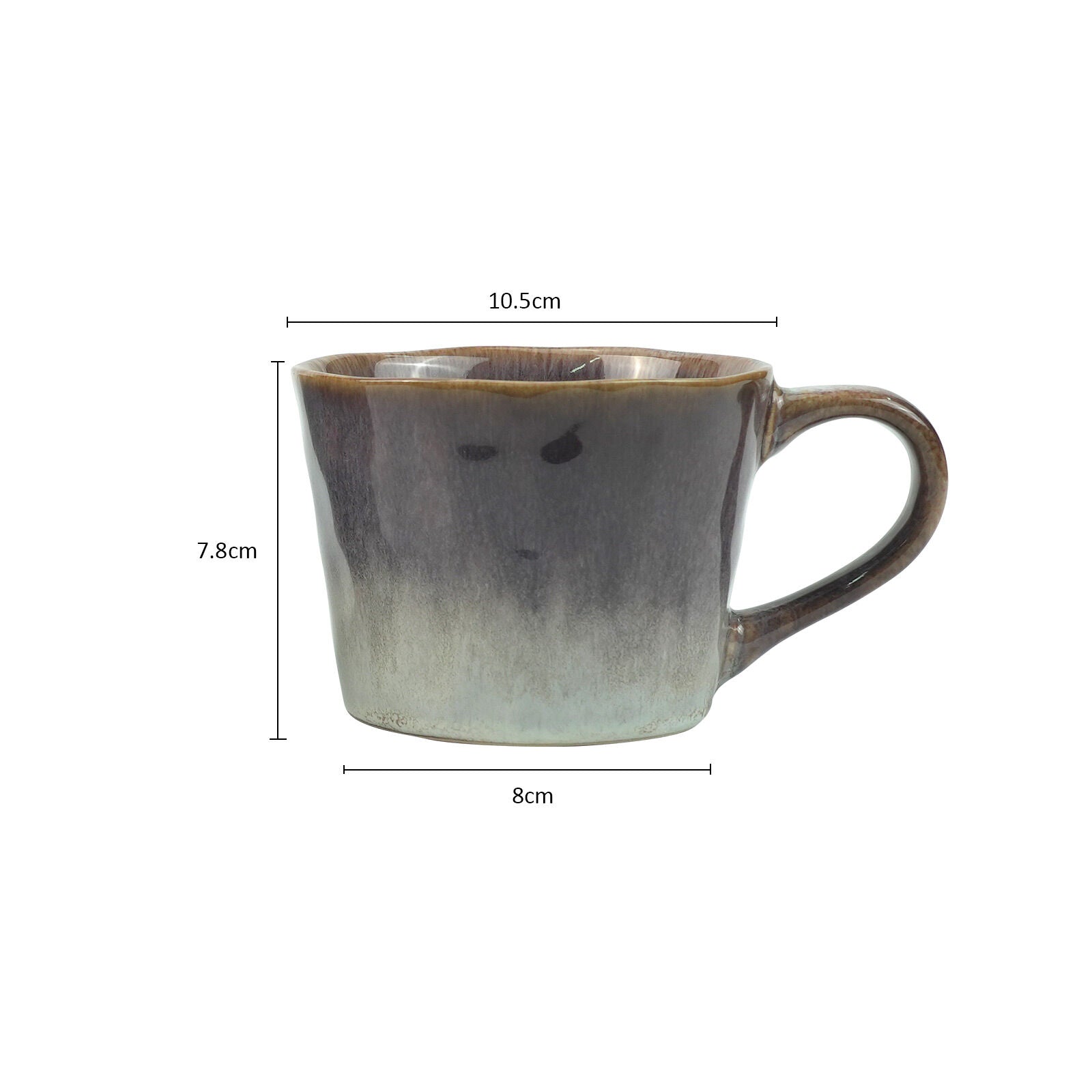 Set of 2 Earthy Grey Blue Reactive Glazed Ceramic Coffee Mugs 350ml - SuperSaverAU - view 10