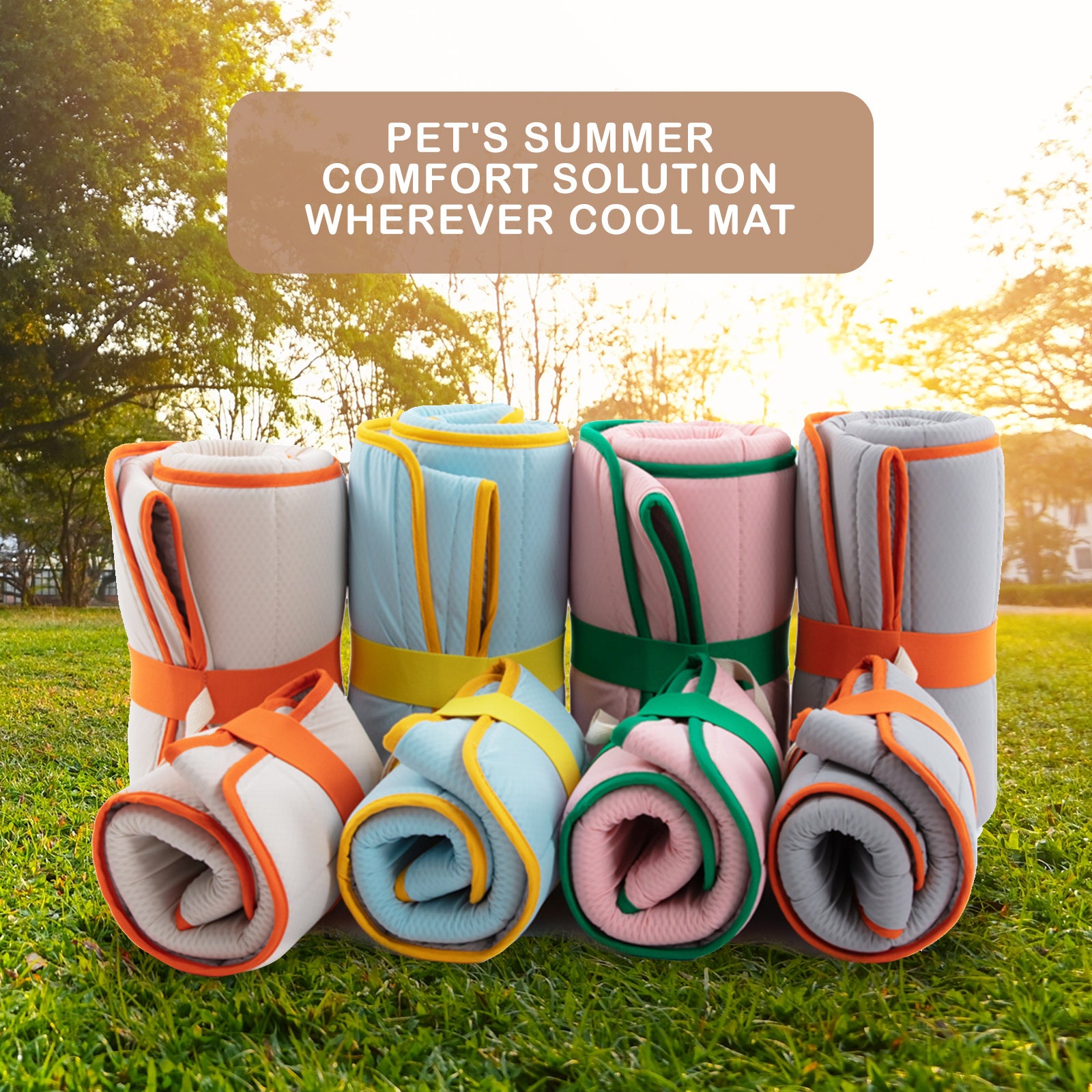 Banhamsisun Pet Dog Cooling Mat L - Non-Slip, Portable, 3D Air Mesh, Blue - SuperSaverAU - view 2