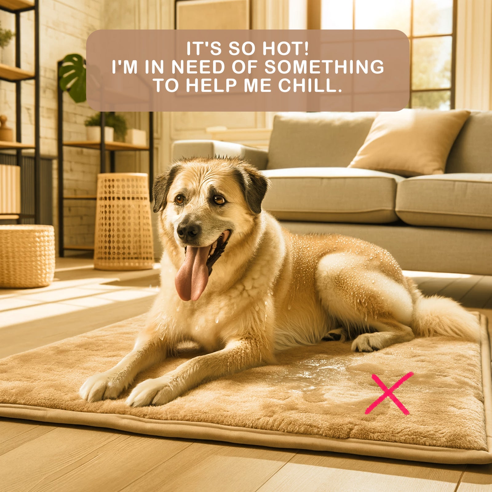 Banhamsisun Pet Dog Cooling Mat M - Non-Slip, Portable, Pink, 3D Air Mesh - SuperSaverAU - view 4