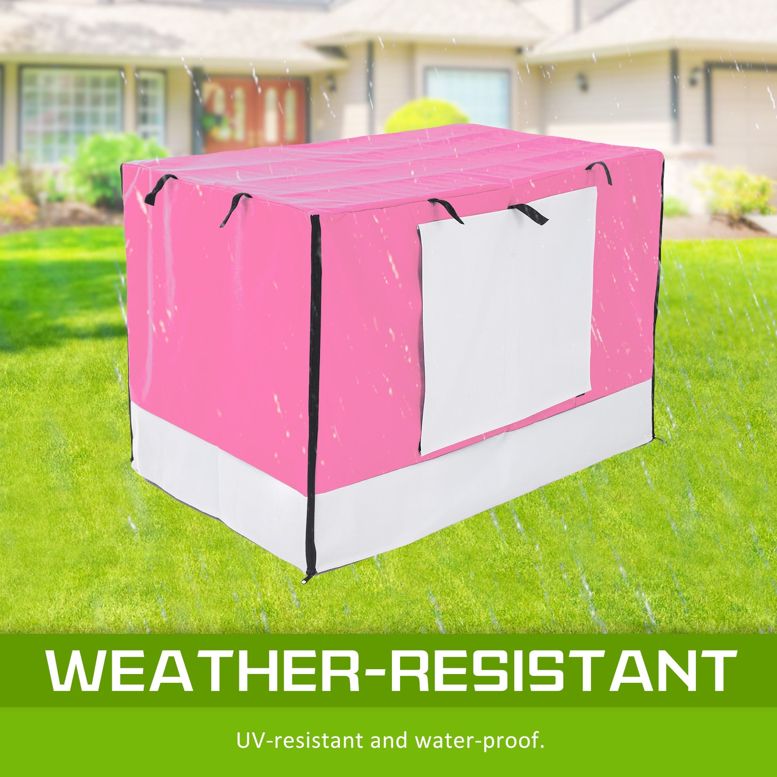 Paw Mate 30in Pink Dog Crate Cover, Waterproof, Heavy Duty, Roll-Up Access - SuperSaverAU - view 4