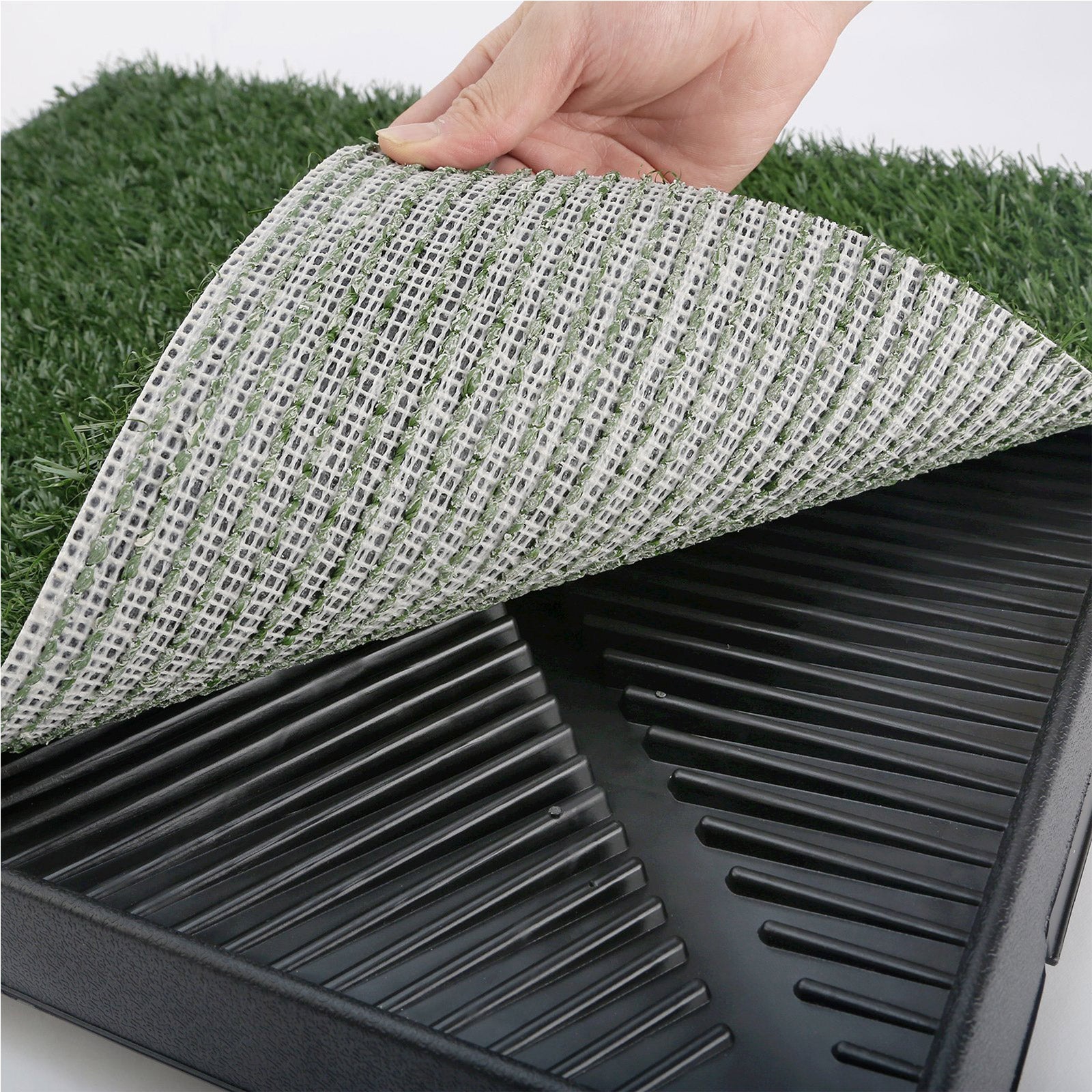 Paw Mate Pet Dog Potty Tray Training Toilet 63cm x 50cm + Grass Mat, Easy Clean - SuperSaverAU - view 3