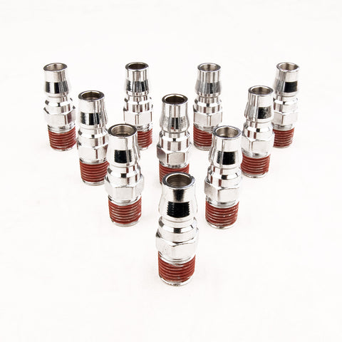 Dynamic Power Nitto Type Male Air Coupling Fittings - 1/4 Inch, 10 Pack