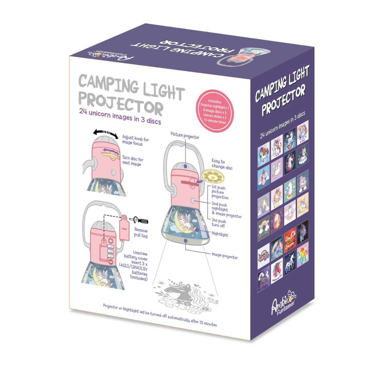 Unicorn Mini Night Light Camping Projector - Lantern Torch Kids Learning Toy - SuperSaverAU - view 3