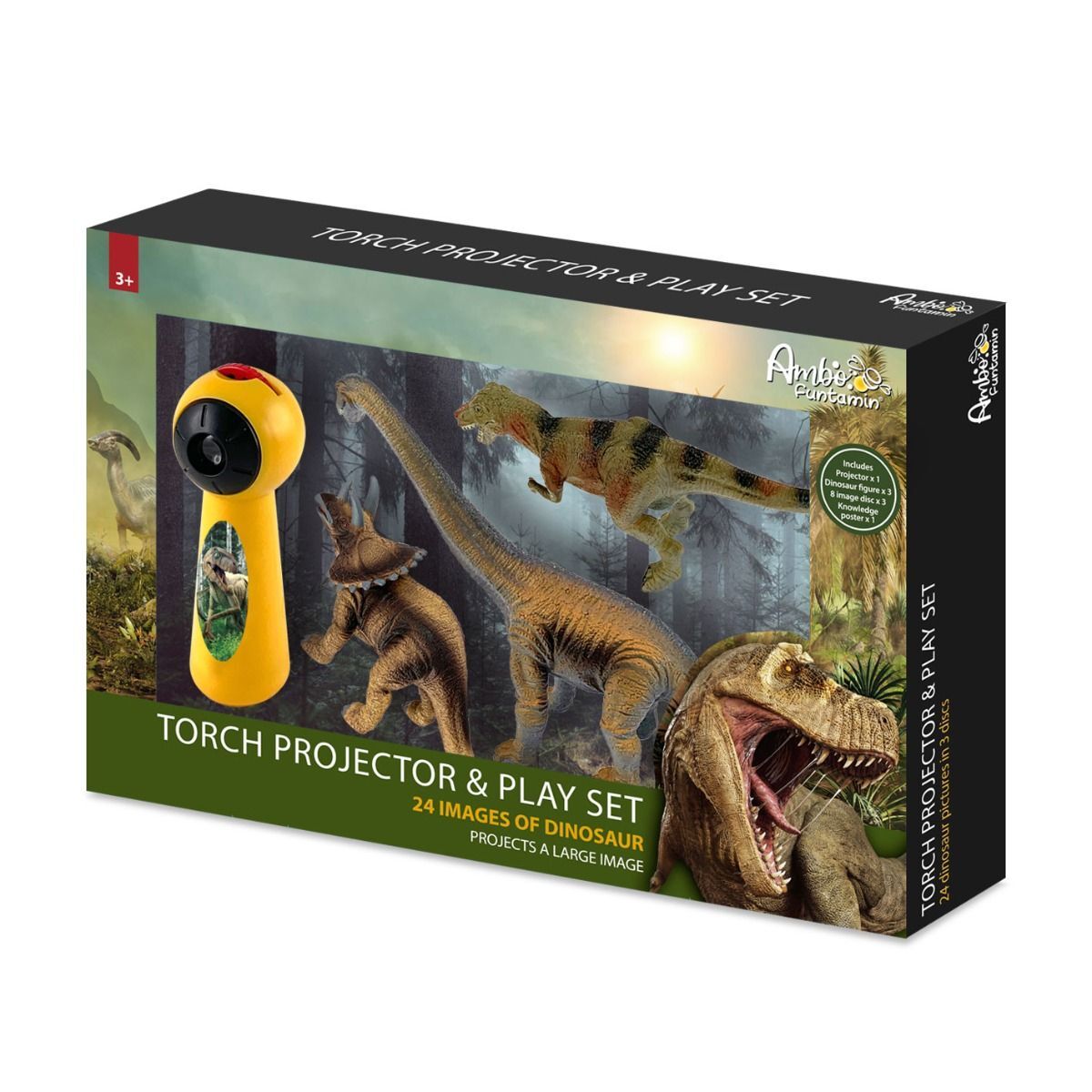 Dinosaur Projector and 3 Toy Figures Play Set - Kids STEM Learning Set - SuperSaverAU - view 2