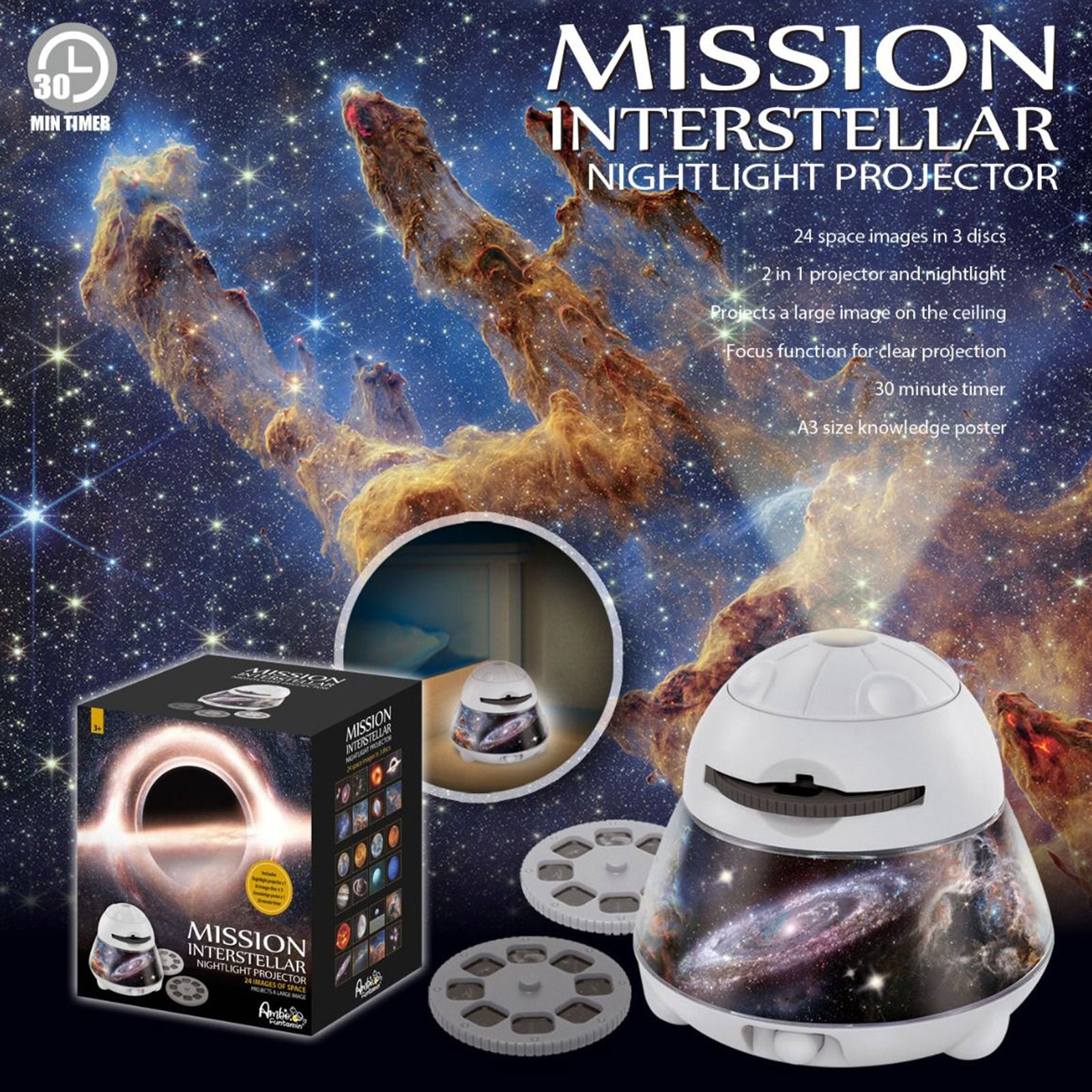 Mission Interstellar Dreamy Sky Night Light Projector - Kids STEAM Toy - SuperSaverAU - view 3