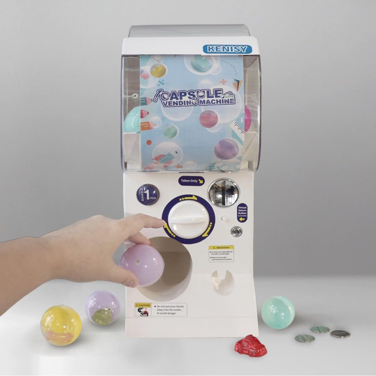 Gachapon Capsule Toy Vending Machine Lite Mini Collectible Gacha Dispenser Stackable WHITE - SuperSaverAU - view 2