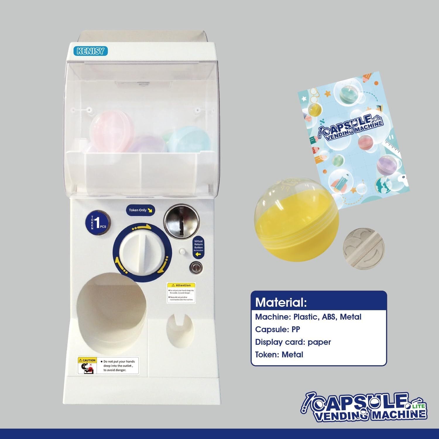 Gachapon Capsule Toy Vending Machine Lite Mini Collectible Gacha Dispenser Stackable WHITE - SuperSaverAU - view 3