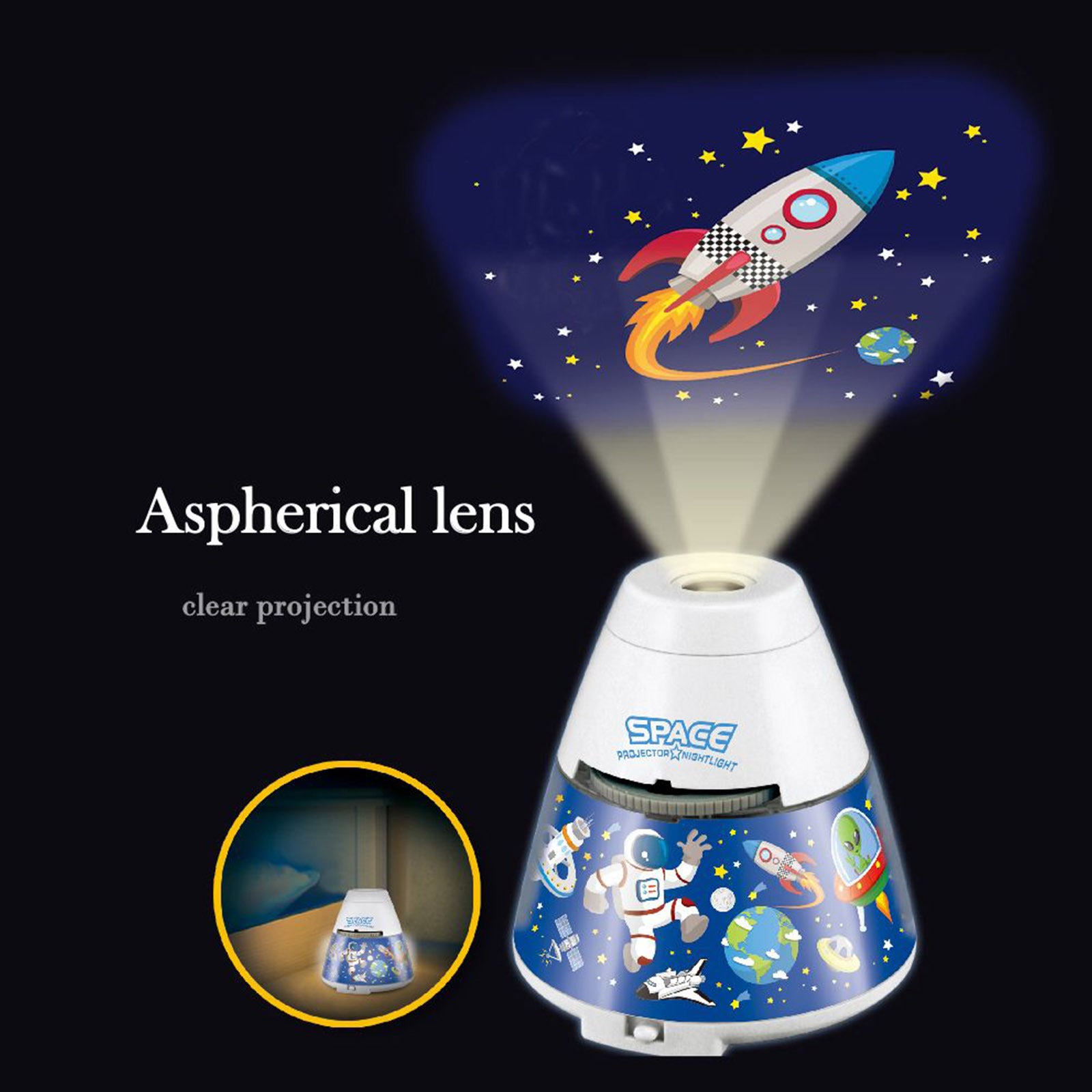 Space Capsule Projector Night Light Kids STEM Toy - Space Planet - SuperSaverAU - view 3