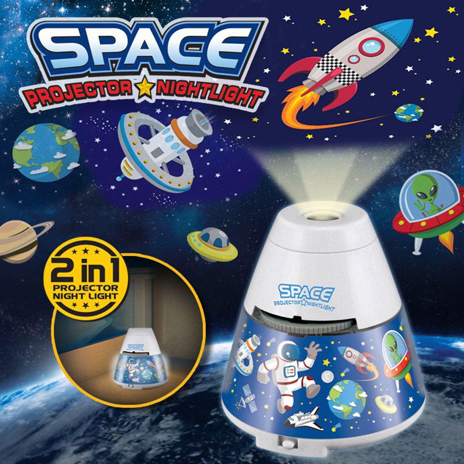 Space Capsule Projector Night Light Kids STEM Toy - Space Planet - SuperSaverAU - view 6