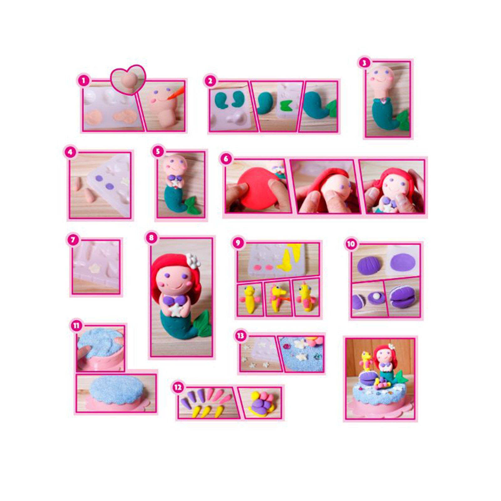 Colorato Mermaid Glow Set - Glow-in-the-Dark Super Clay DIY Craft Kit for Kids - SuperSaverAU - view 4