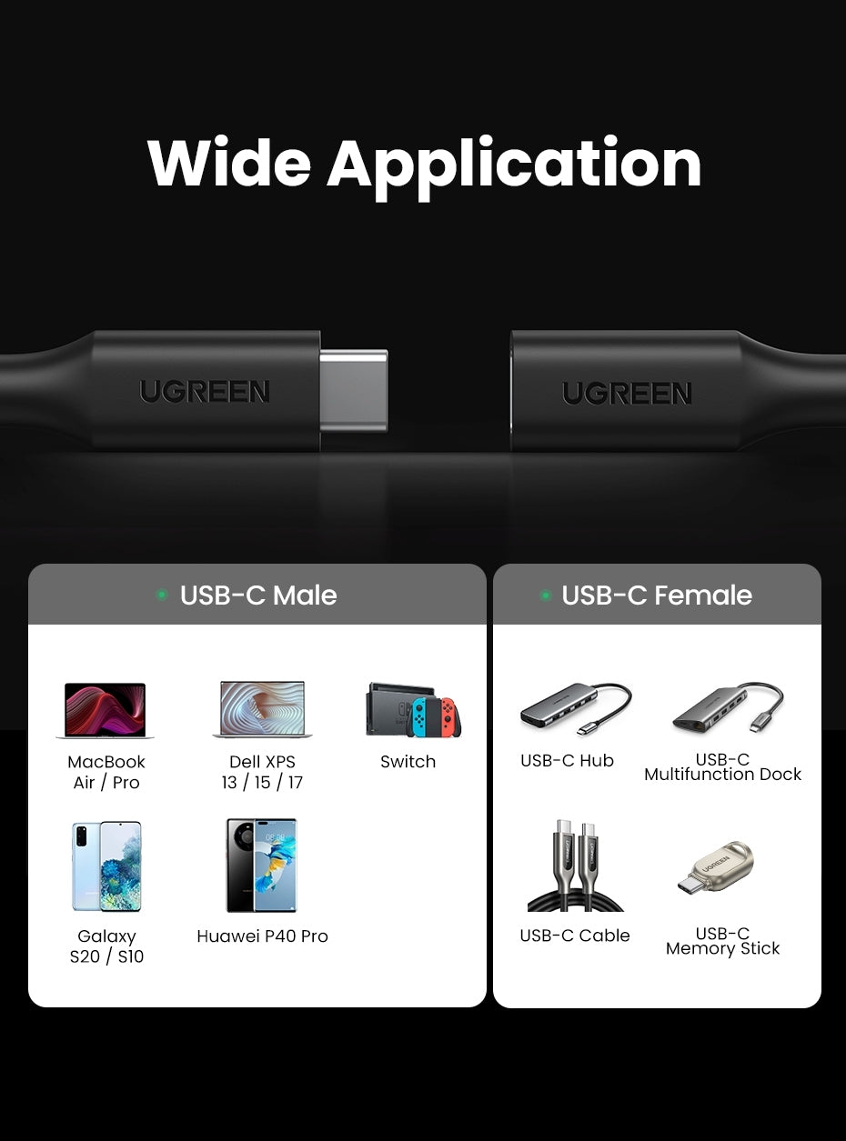 UGREEN 10387 USB-C Extension Cable 1M - SuperSaverAU - view 2