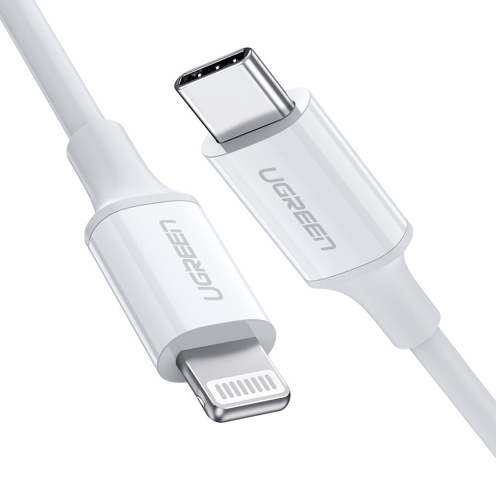 UGREEN 10493 Type-C to MFI iPhone M/M Cable Rubber Shell 1M White - SuperSaverAU - view 1
