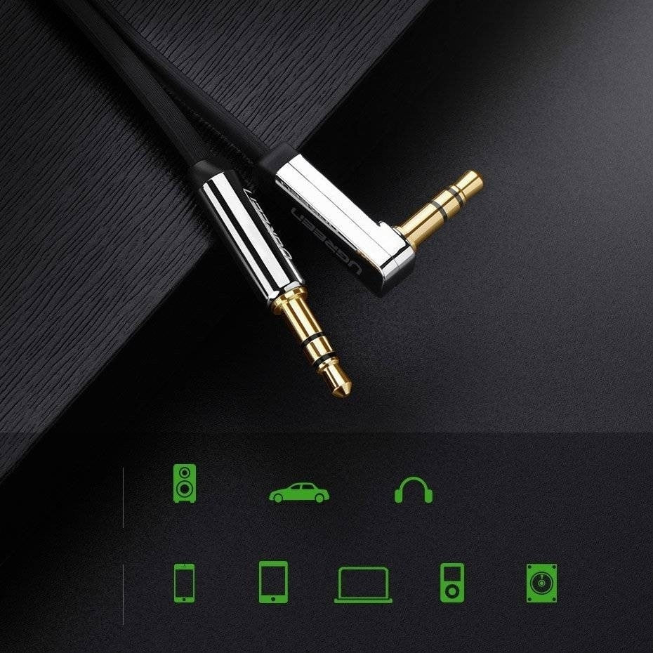 UGREEN 10729 3.5mm Male to 3.5mm Right Angle 3.5mm Aux Cable 5m (Black) - SuperSaverAU - view 4