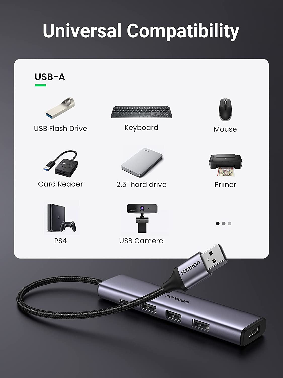 UGREEN 20805 USB 3.0 4-Port Hub with USB-C Power Port - SuperSaverAU - view 3